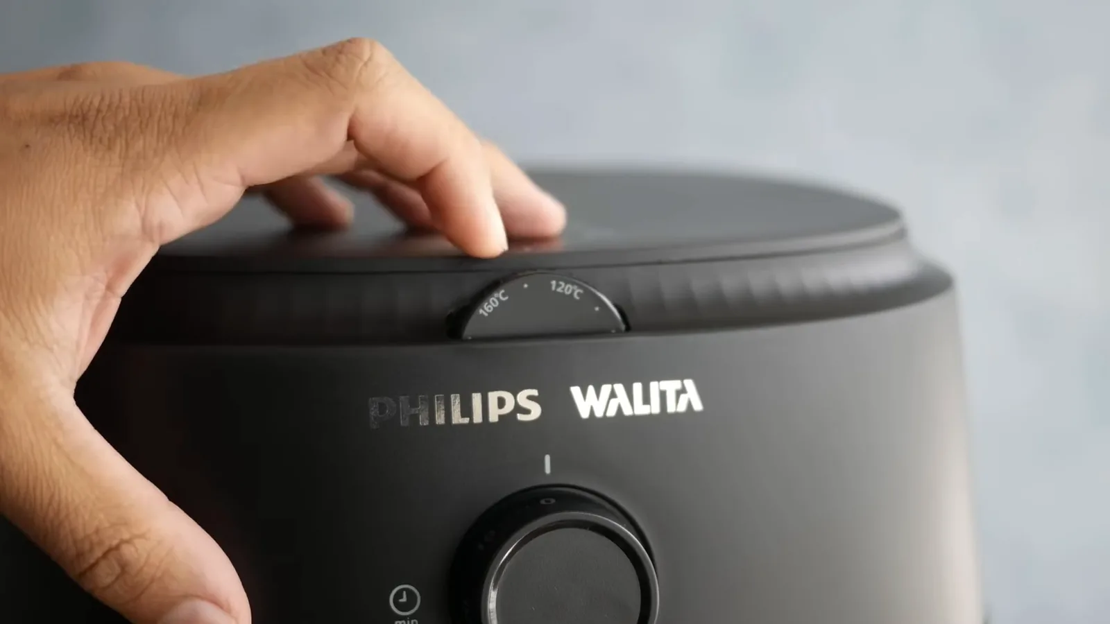 Seletor analógico de temperatura da airfryer Philips Walita em ajuste