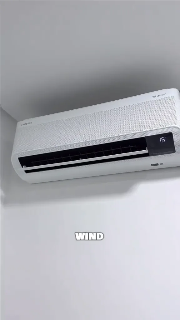 Ar-condicionado Samsung WindFree refrigerando o ambiente em funcionamento