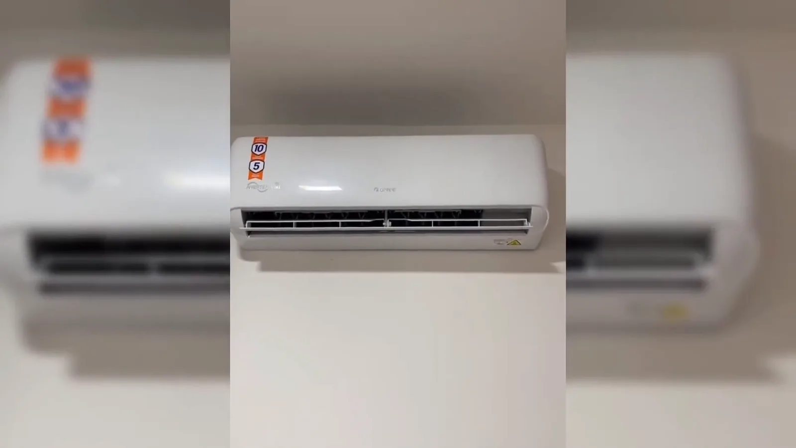 Evaporadora Gree G-Top instalada na parede em pleno funcionamento