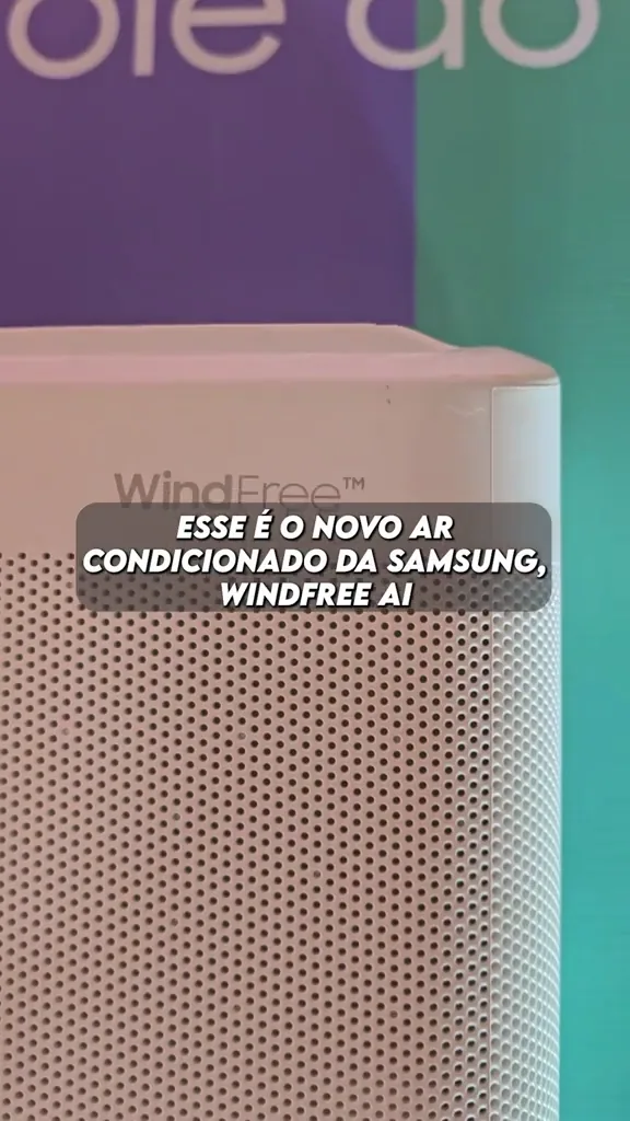 Microfuros do painel frontal do ar-condicionado Samsung WindFree AI