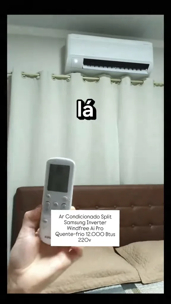 Aletas do ar condicionado Samsung WindFree em movimento durante a ventilação