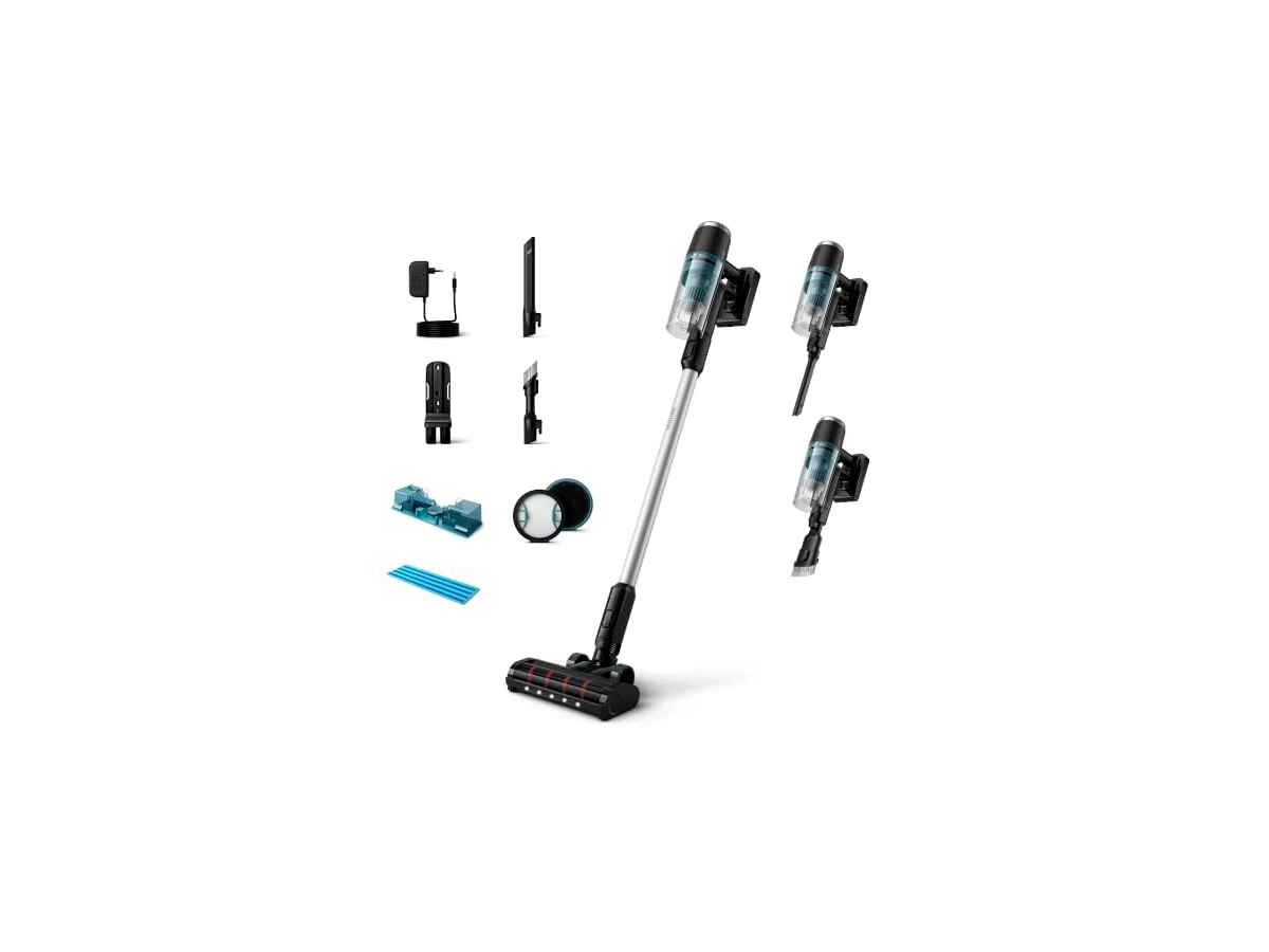 Aspirador de pó sem fio vertical 3 em 1 246W Philips Walita Série 3000 Acqua XC3133