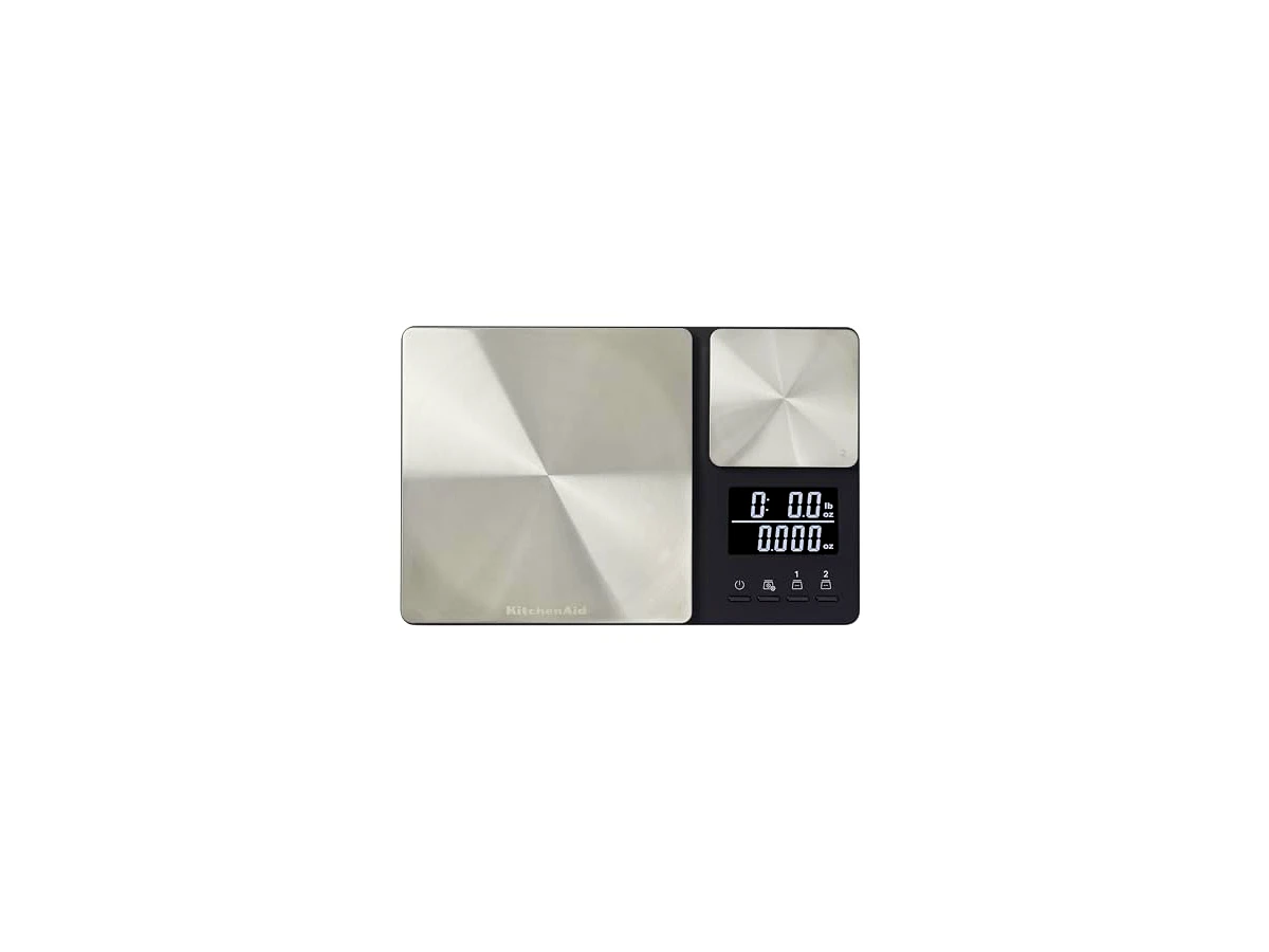 Balança de cozinha digital 5kg precisão 0,01g KitchenAid Dual Platform KQ909