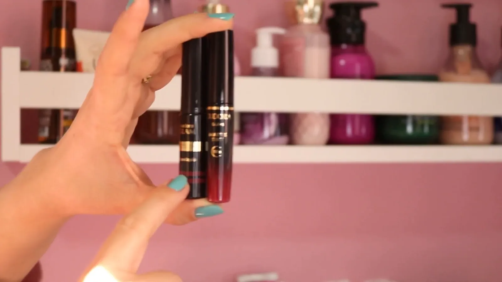 Comparação das embalagens do batom líquido Eudora Glam Matte Tint