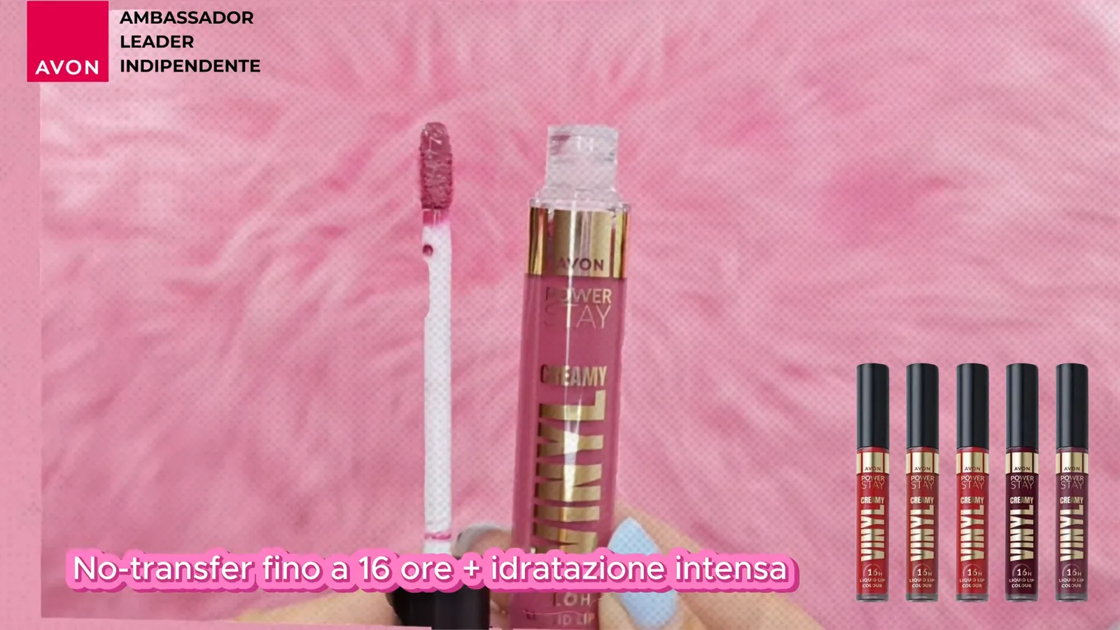 Aplicador do batom líquido vinílico Avon Power Stay com fórmula cremosa