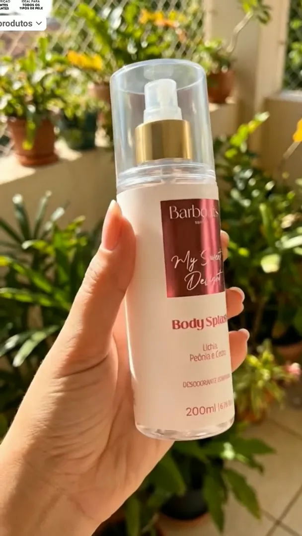 Frasco do body splash Barbour's Beauty My Sweet Delight com notas florais