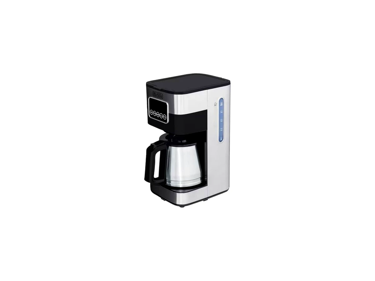 Cafeteira elétrica 38 xícaras 900W Black+Decker Gourmand Gris CM350G. Potência e rendimento comercial confirmados.
