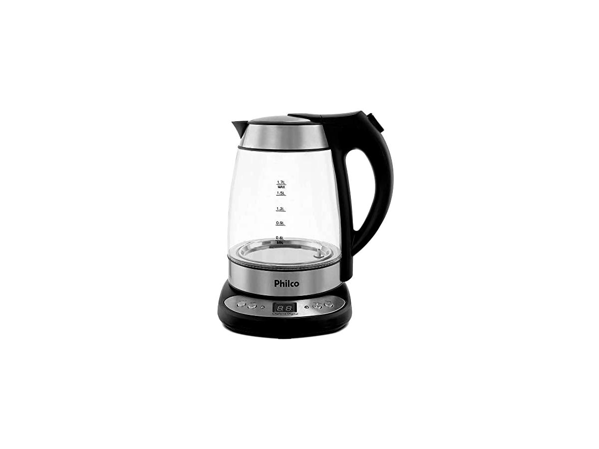 Chaleira elétrica de vidro 1300W Philco Digital Glass PCHD