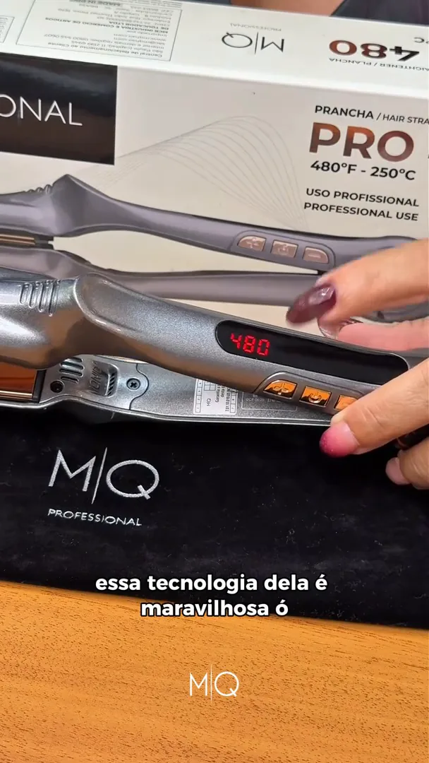 Prancha MQ Pro 480 estabilizada na temperatura máxima de 480°F