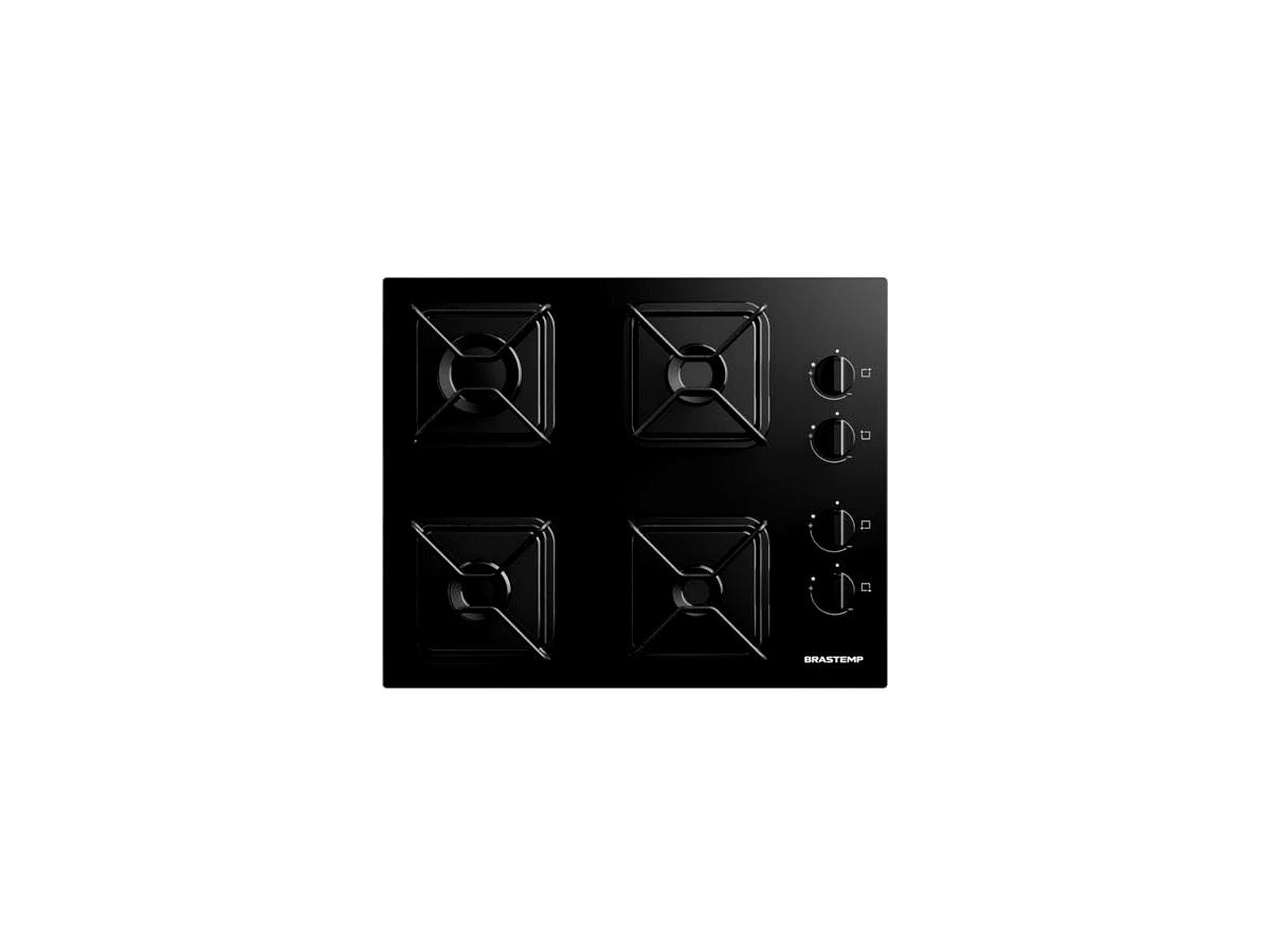 Cooktop 4 bocas a gás de vidro Brastemp BDD61BE