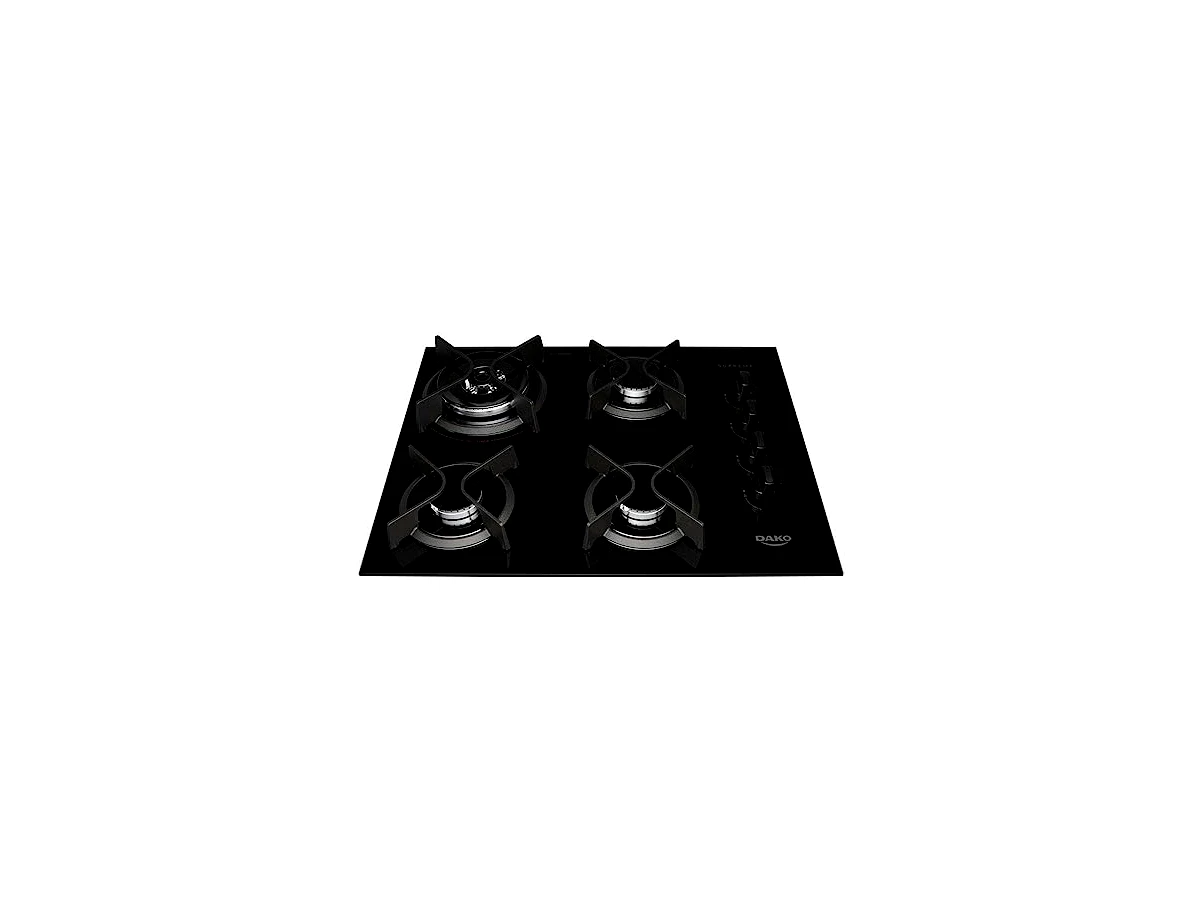 Cooktop 4 bocas a gás de vidro Dako Supreme