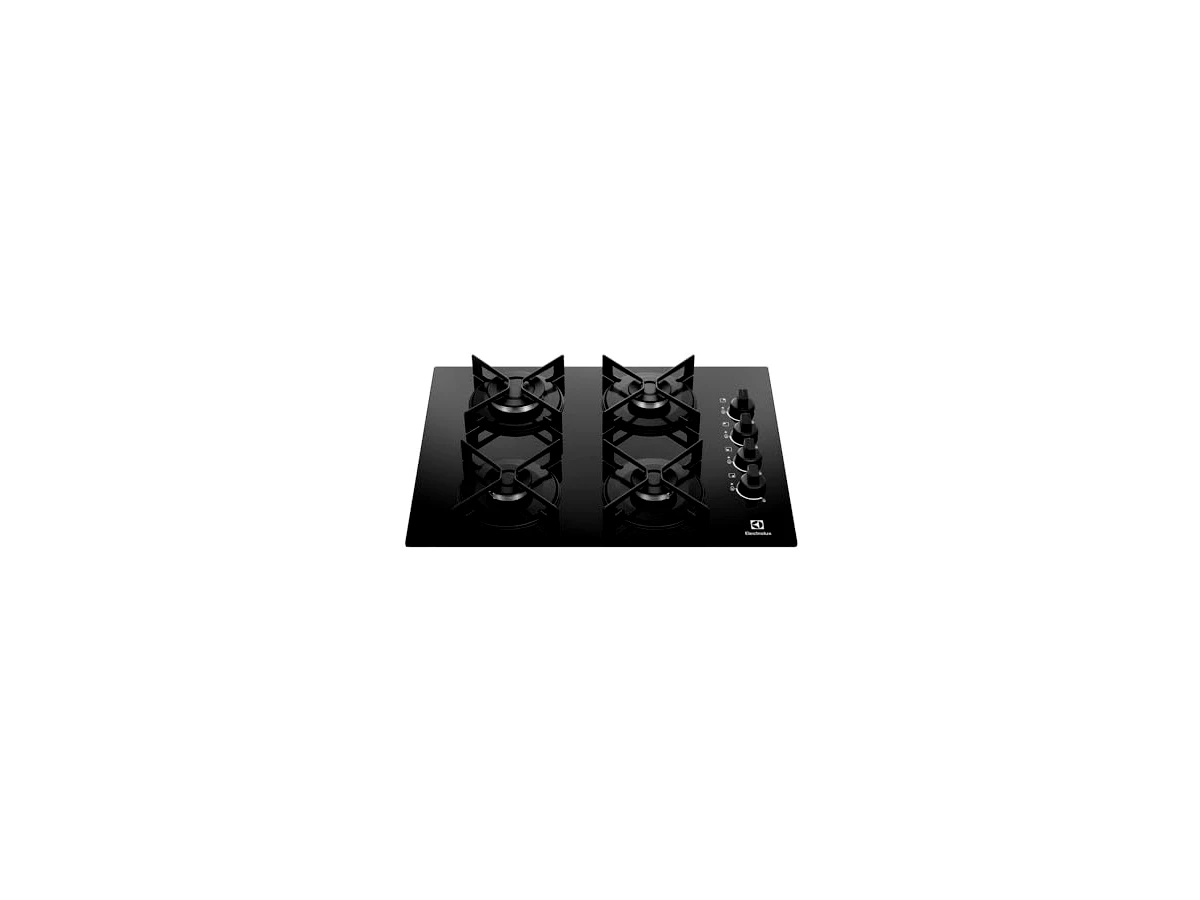 Cooktop 4 bocas a gás de vidro Electrolux Efficient KE4GR