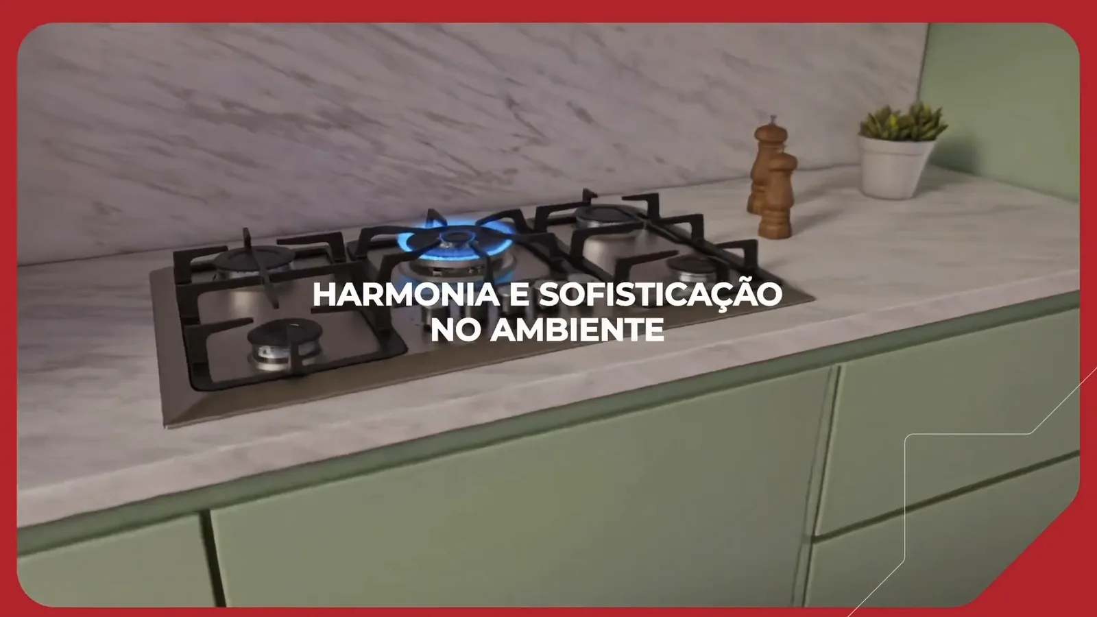 Cooktop Fischer Infinity com potente tripla chama central acesa