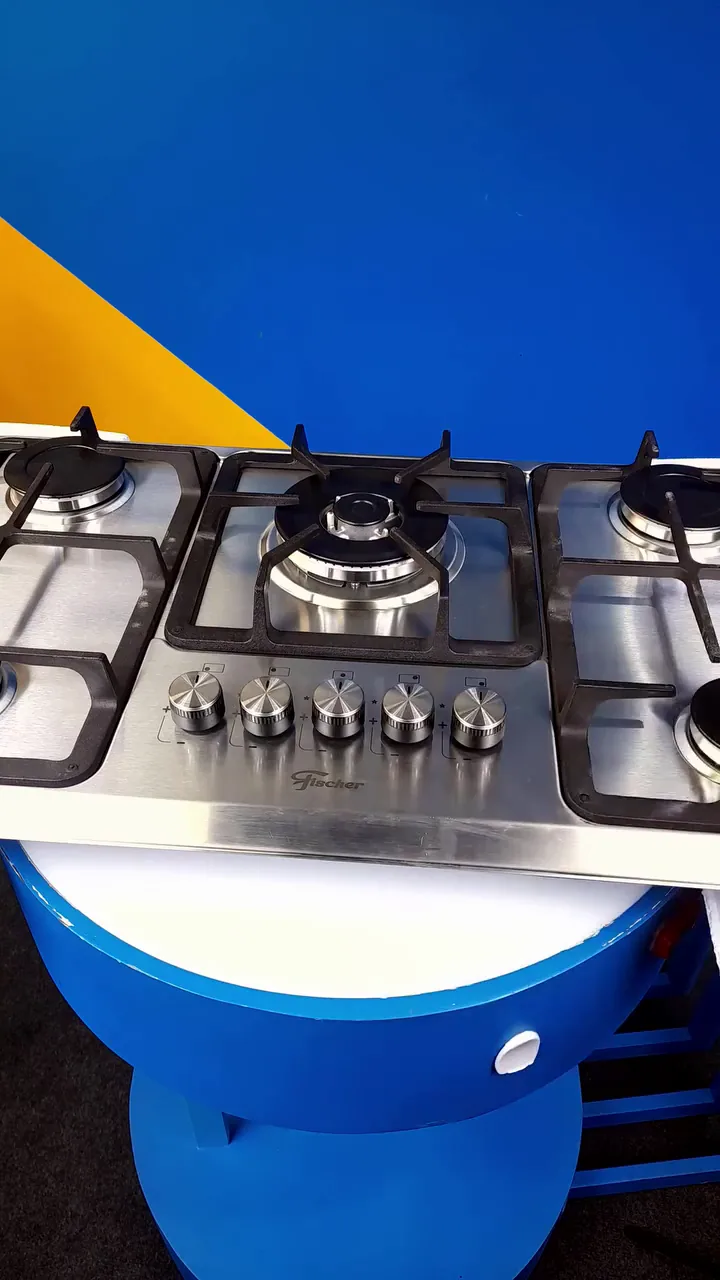Mesa de aço inox escovado do cooktop Fischer Infinity