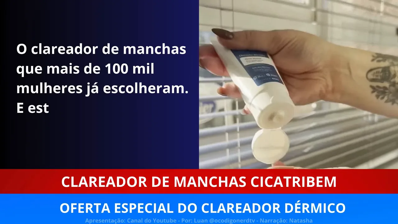 Aplicação do creme clareador dérmico sendo retirado da embalagem