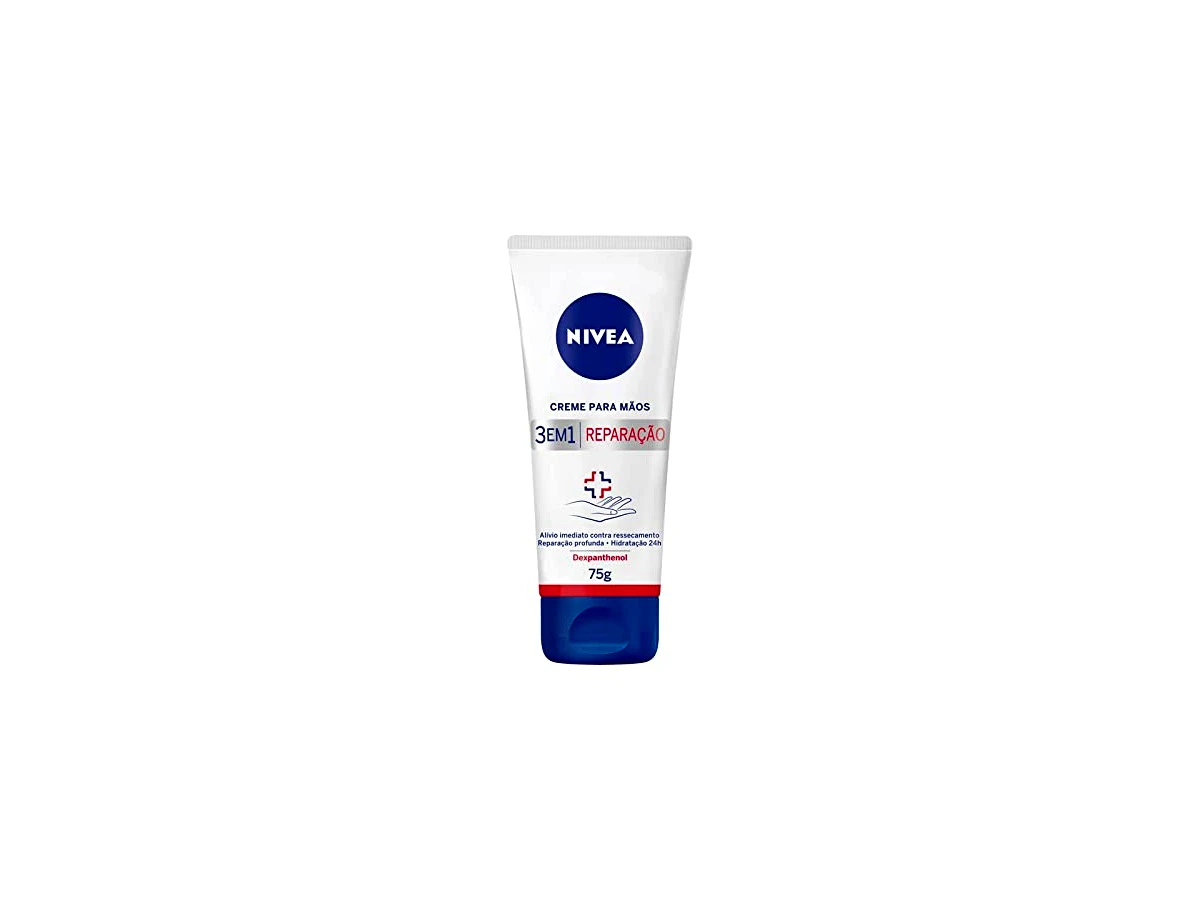 Creme para as mãos ressecadas e rachadas hidratante reparador Nivea 3 em 1 Reparação Dexpanthenol