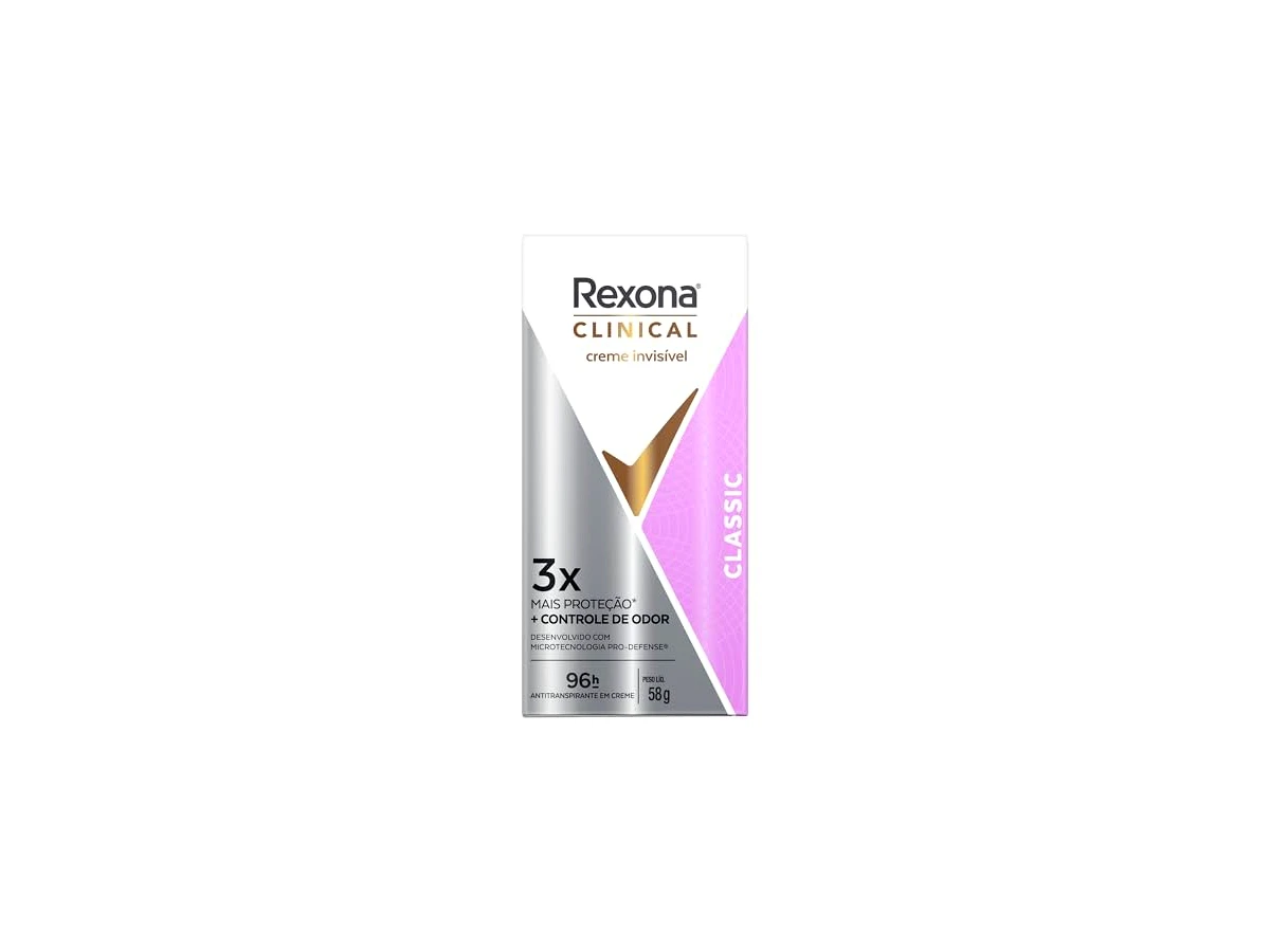 Desodorante feminino antitranspirante em creme 96h Rexona Clinical Classic