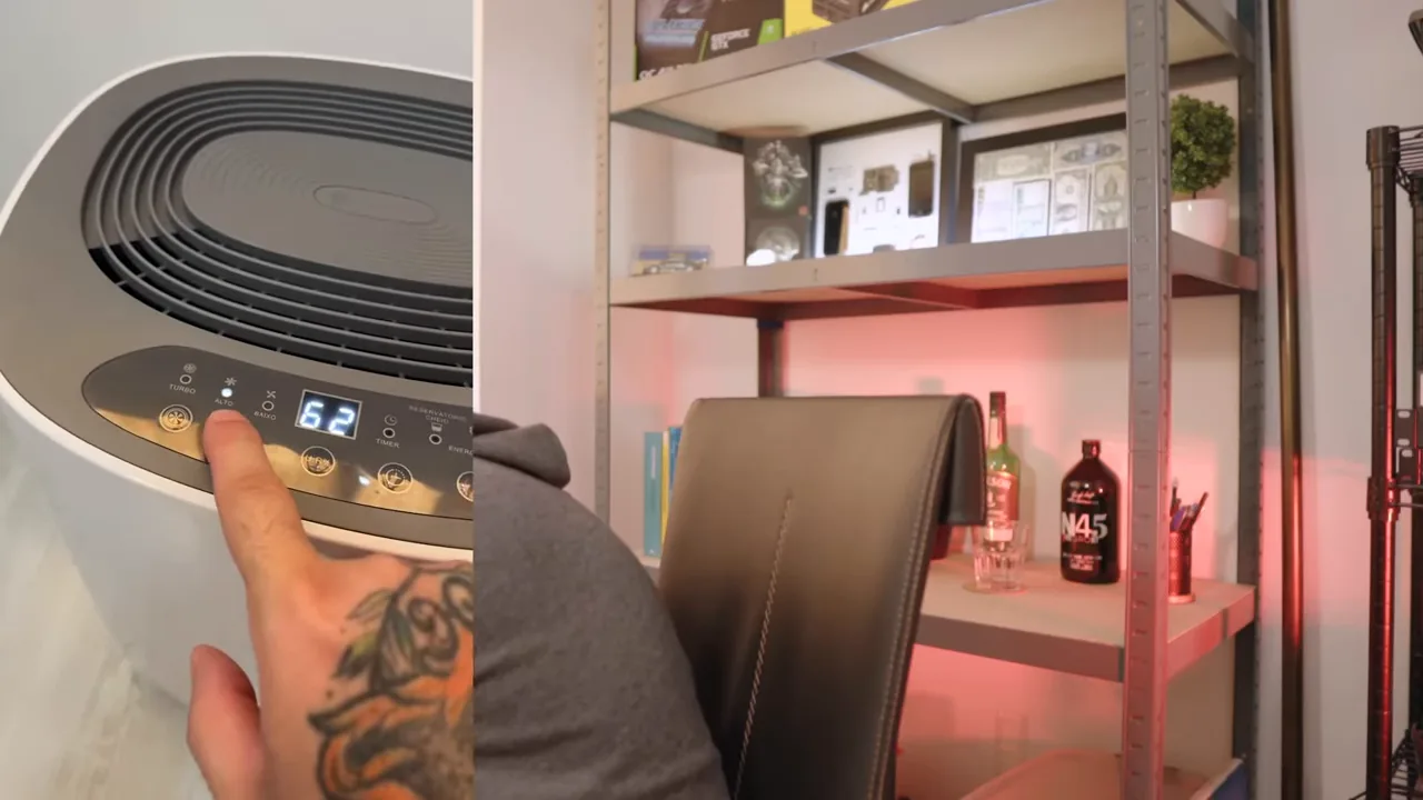 Ajuste de velocidade do ventilador no painel digital do desumidificador