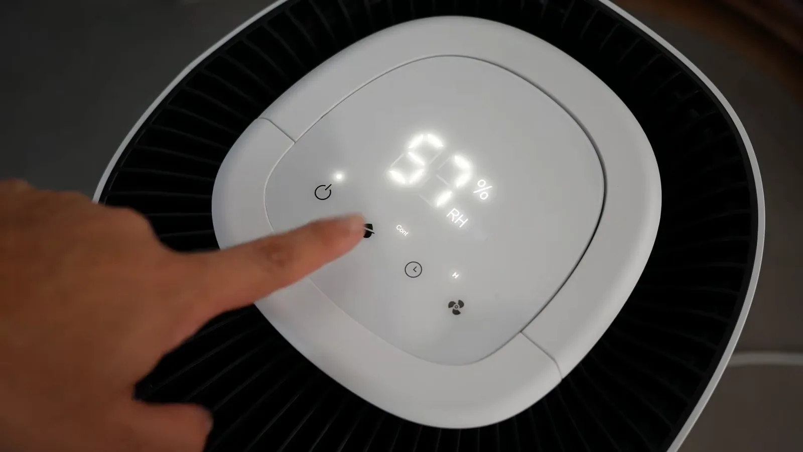 Ajuste de metas de umidade no painel touch digital do desumidificador