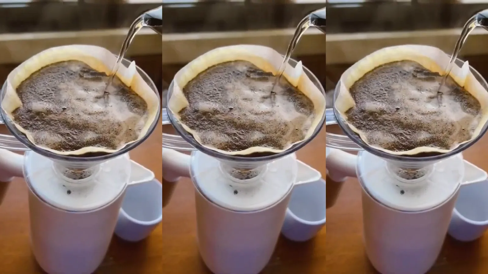 Filtrando café diretamente na garrafa térmica Wolff Nórdica