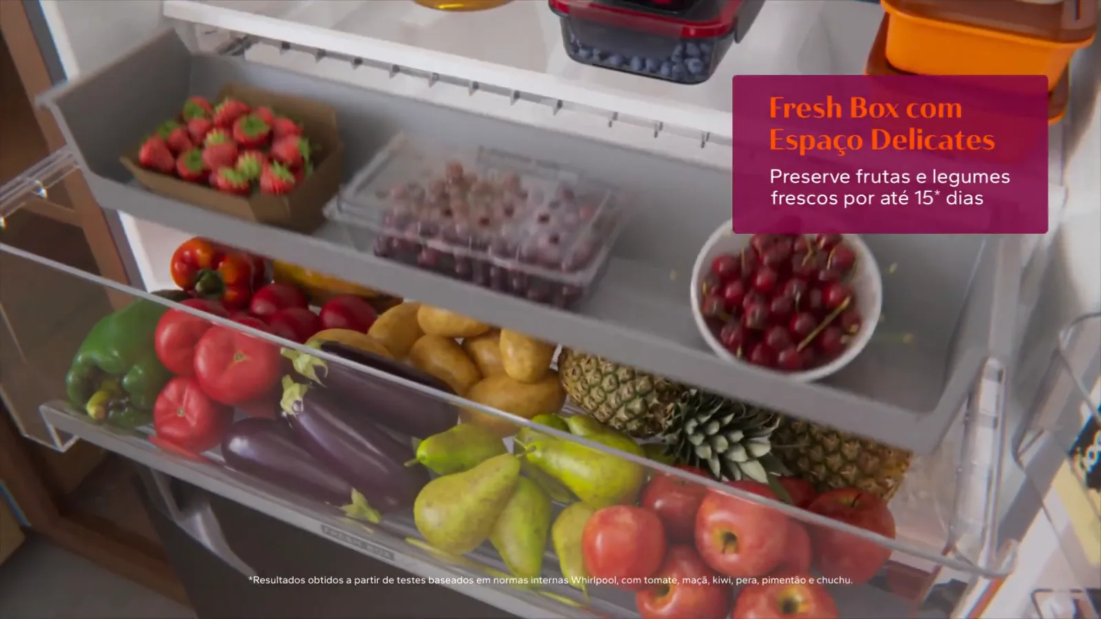 Gaveta Fresh Box com cesto Delicates para conservar frutas e legumes