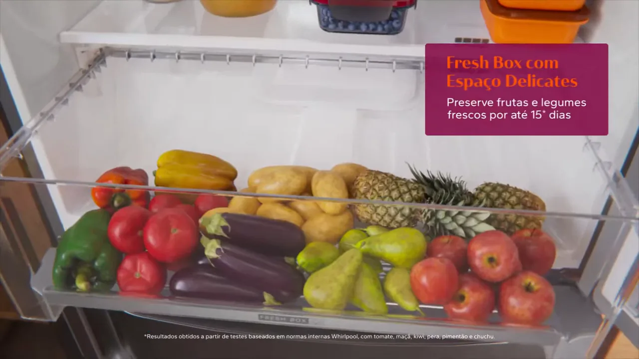Gaveta de legumes deslizando com cesto Delicates para frutas frescas