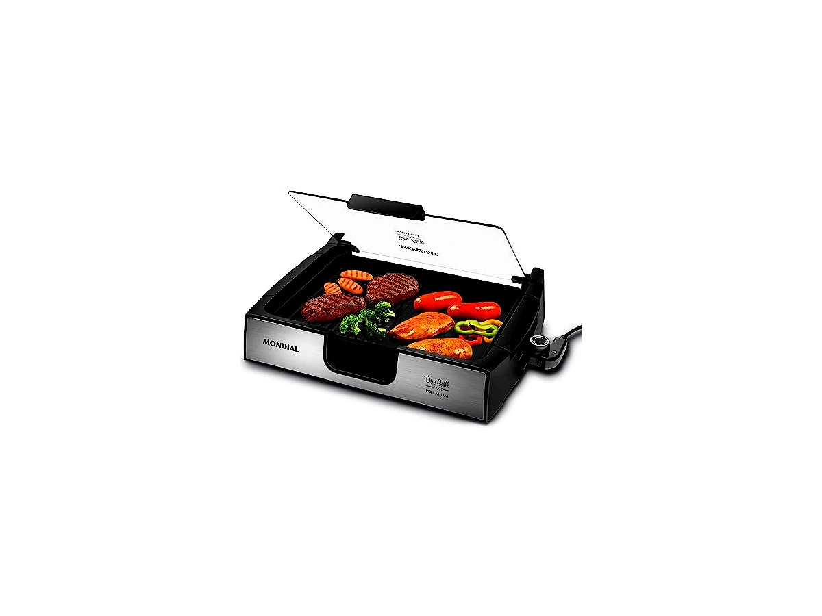 Grill elétrico chapa dupla 1500W Mondial Due Grill Premium G-10