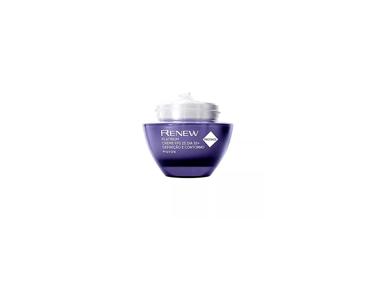 Creme hidratante facial antissinais 50g Avon Renew Platinum Dia FPS 25
