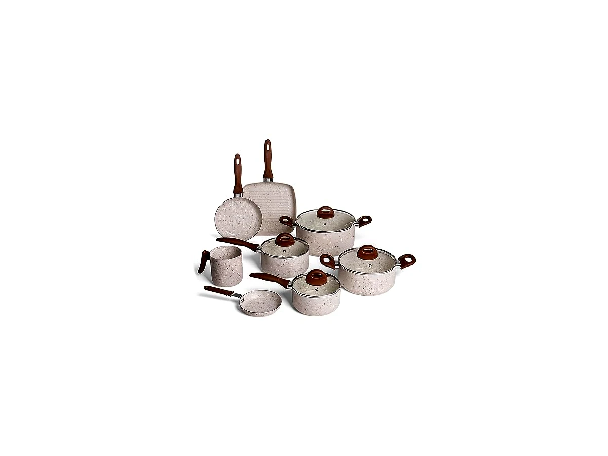 Jogo de panelas antiaderente cerâmico 8 peças Brinox Ceramic Life Smart Plus