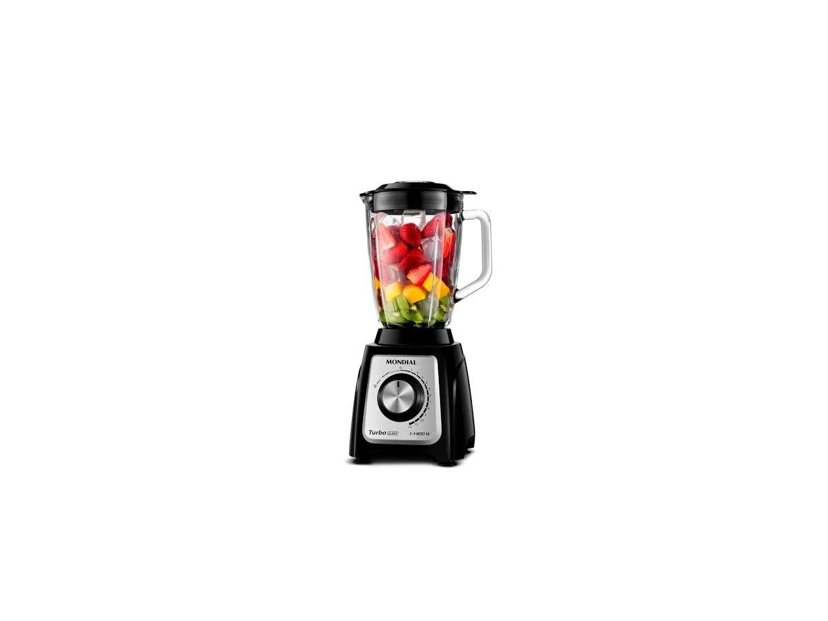 Liquidificador com copo de vidro 1400W 2,2 litros Mondial Turbo Glass L-1400 GI
