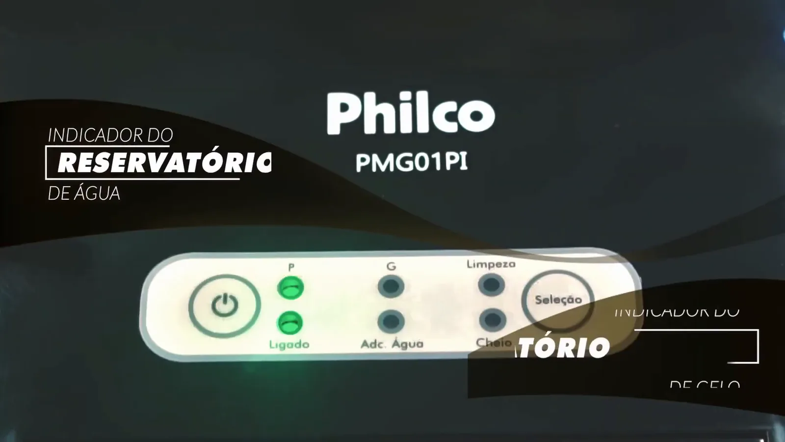 Acionamento do painel eletrônico da máquina de gelo Philco PMG01PI