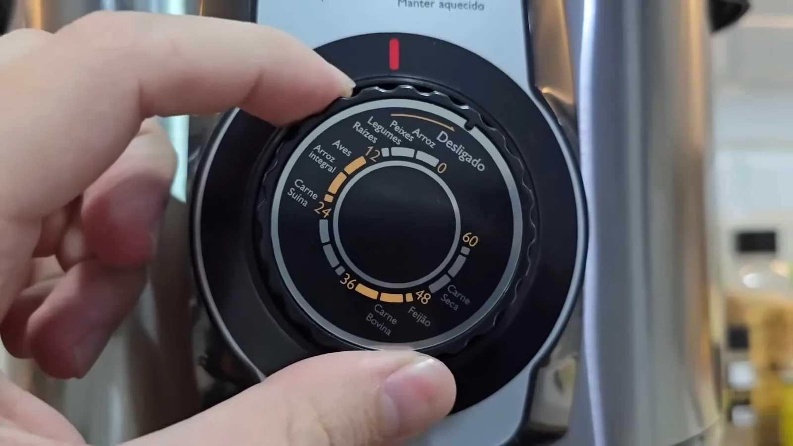 Ajuste do seletor mecânico de tempo na panela Philips Walita Daily