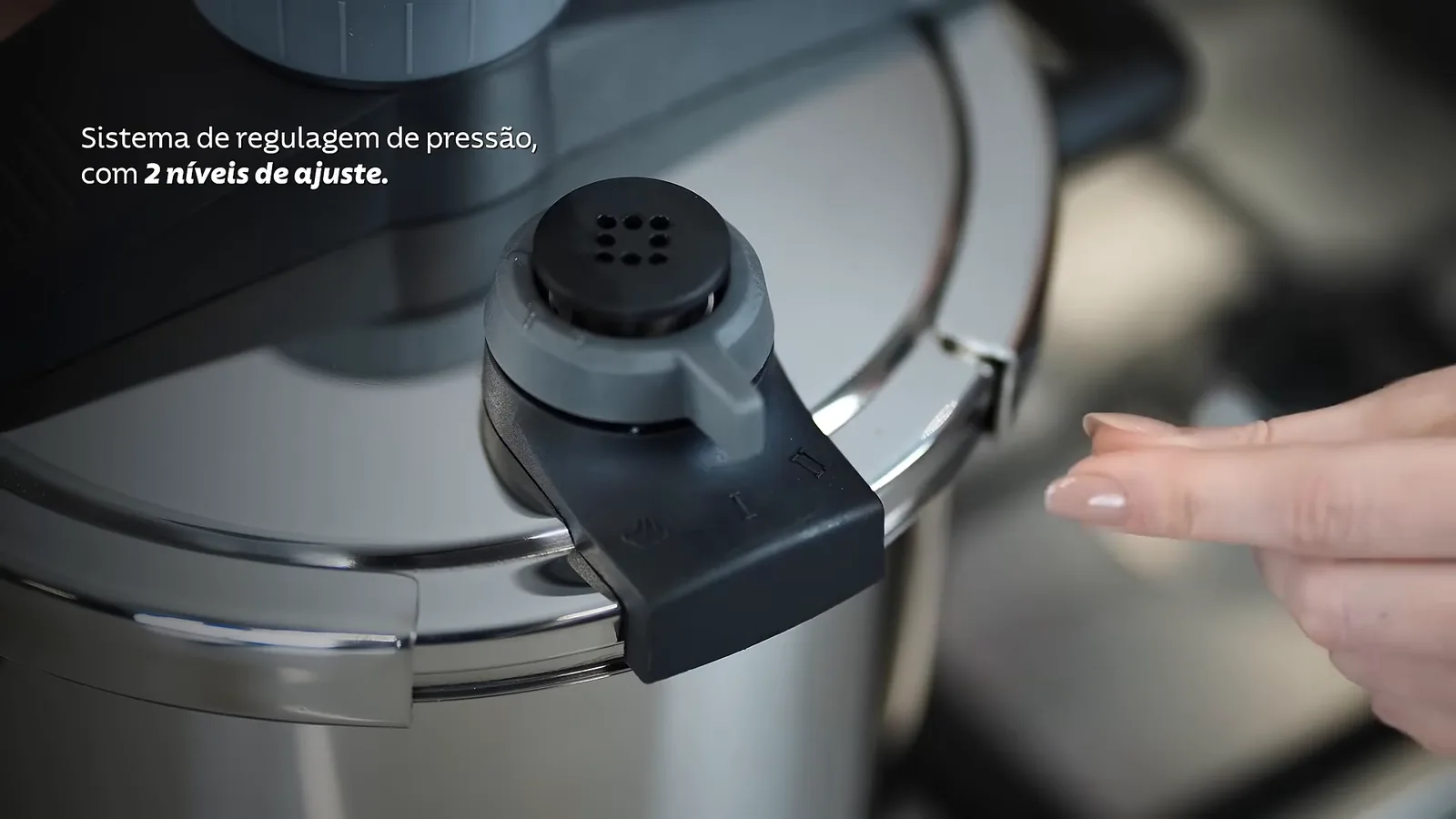 Ajuste manual dos níveis de pressão na válvula da panela Presto
