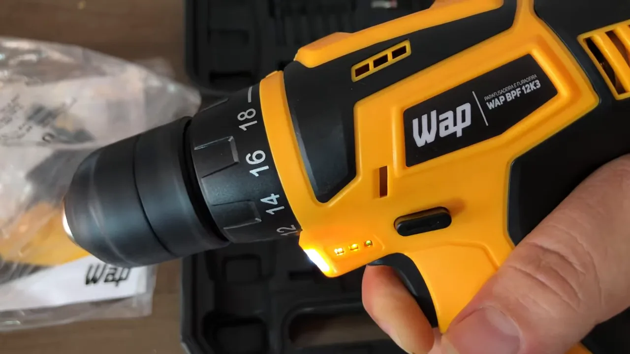 Parafusadeira WAP BPF 12K3 acionada em teste de velocidade contínua