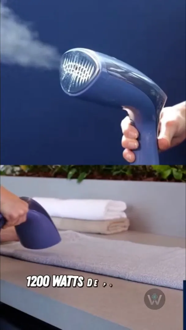 Passadeira Electrolux sendo utilizada na horizontal sobre peças de tecido