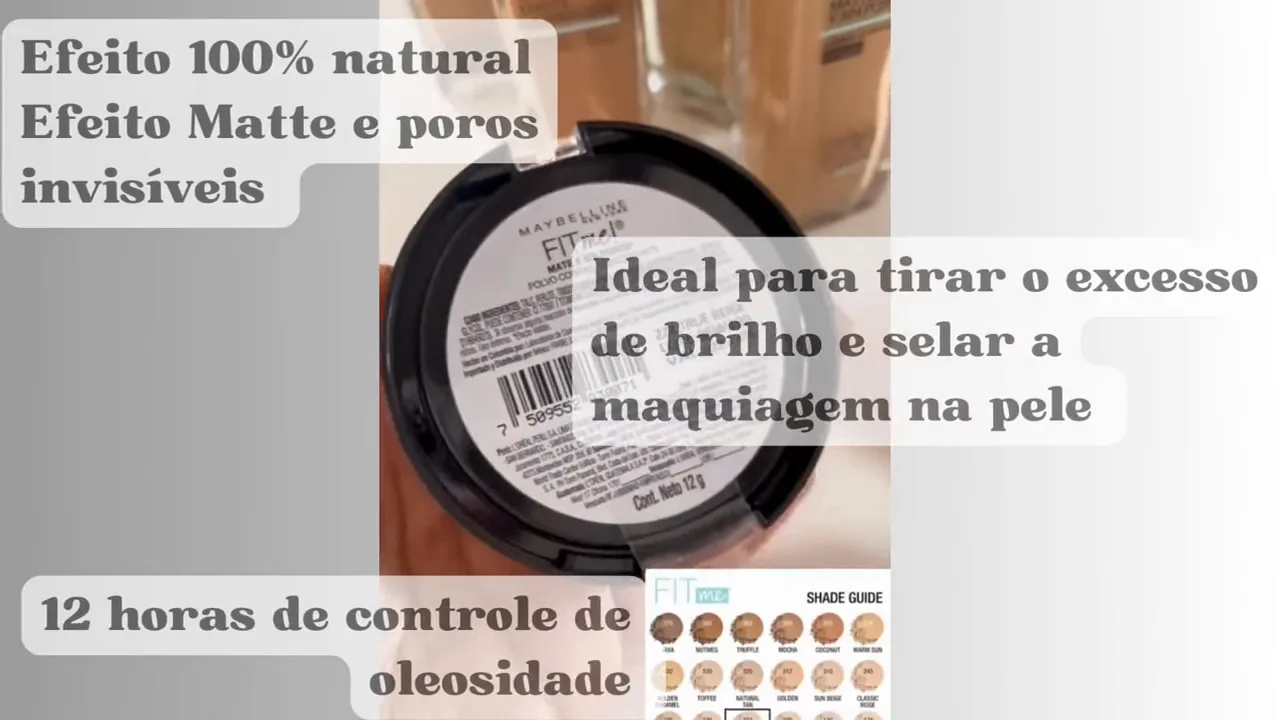 Manuseio do estojo de pó compacto Fit Me Maybelline