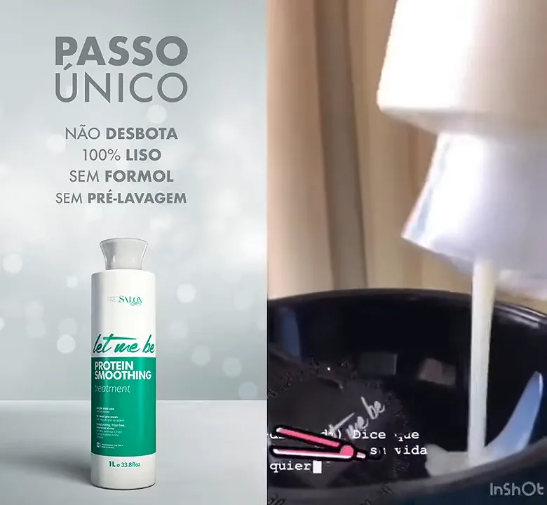 Progressiva Let Me Be sendo colocada na tigela para aplicação