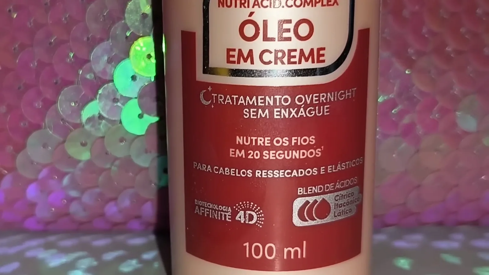 Frasco do óleo em creme Nutri Acid Complex da Eudora Siàge
