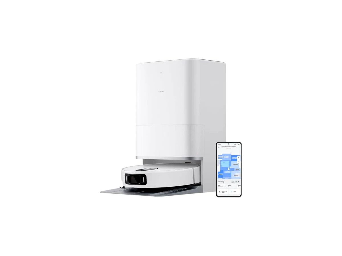 Xiaomi Robot Vacuum 5 Pro — branco, com estação multifuncional completa