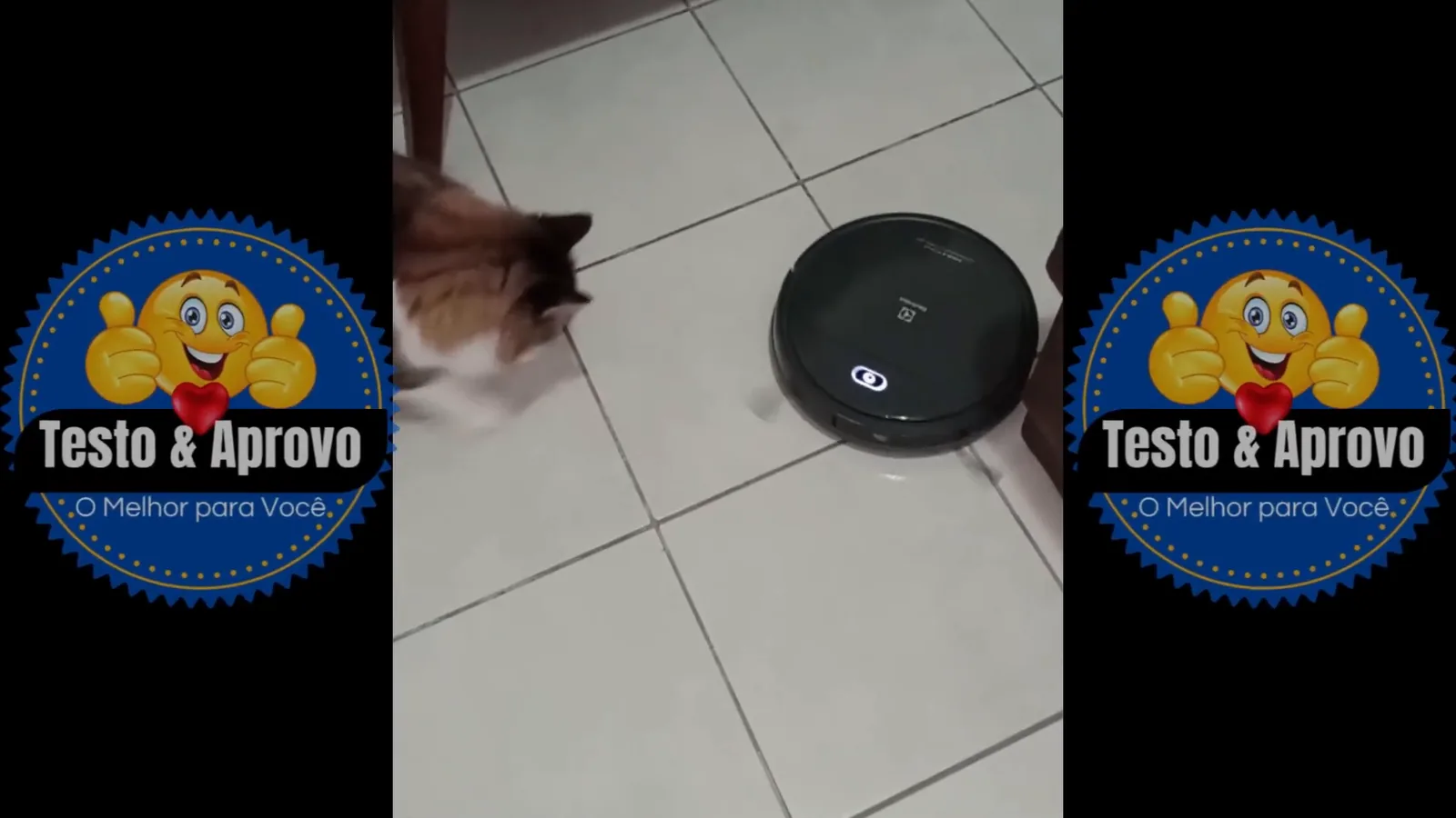 Robô aspirador Electrolux ERB30 limpando piso cerâmico da sala