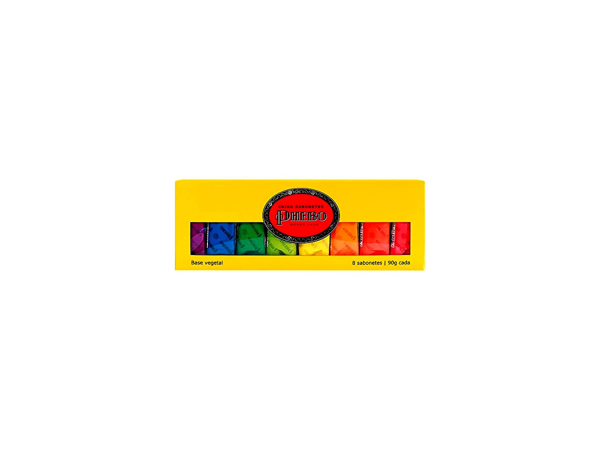 Sabonete em barra perfumado Phebo Odor de Rosas — kit com 8 unidades de 90 g cada, totalizando 720 g.