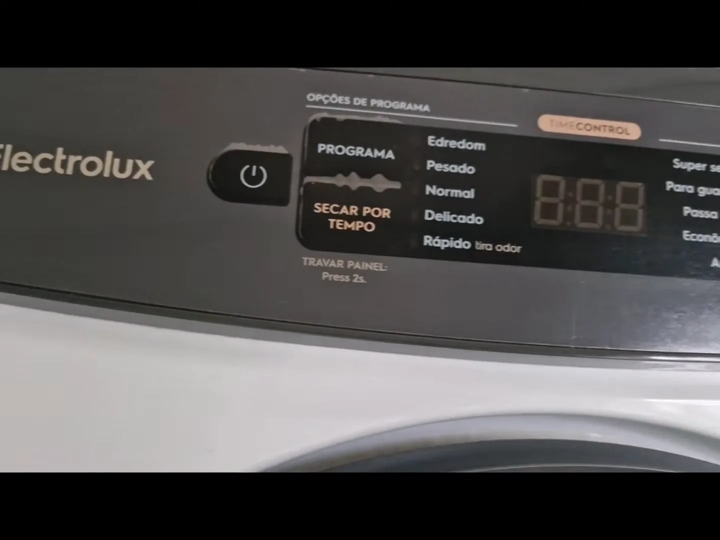 Painel frontal e porta da secadora Electrolux Premium Care