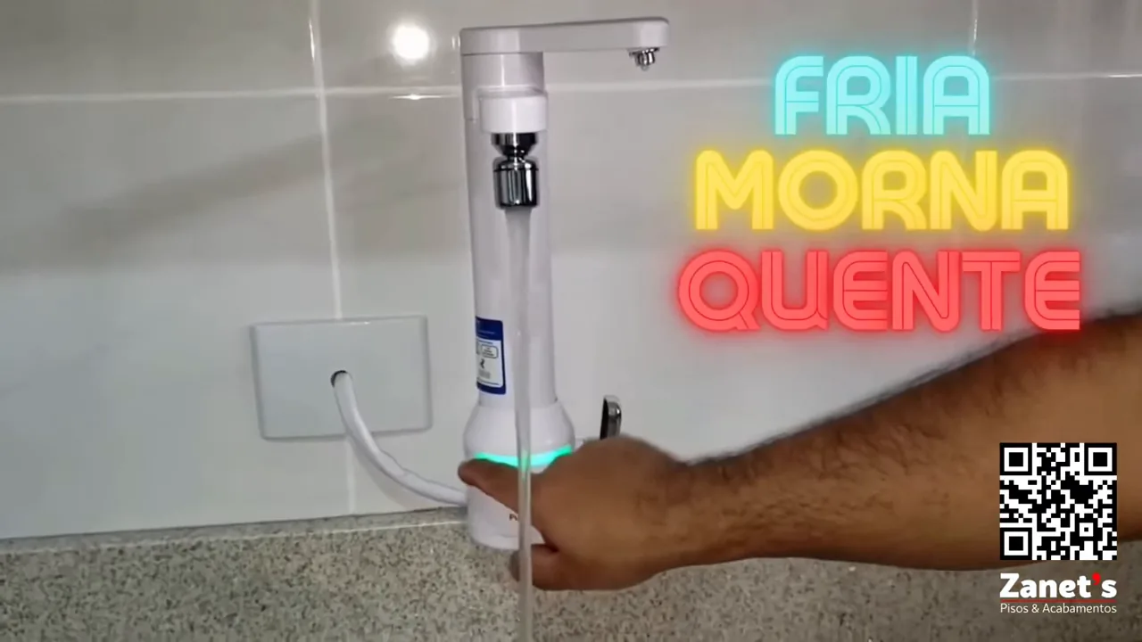 Ajuste eletrônico de temperatura gradual com água corrente e indicador LED