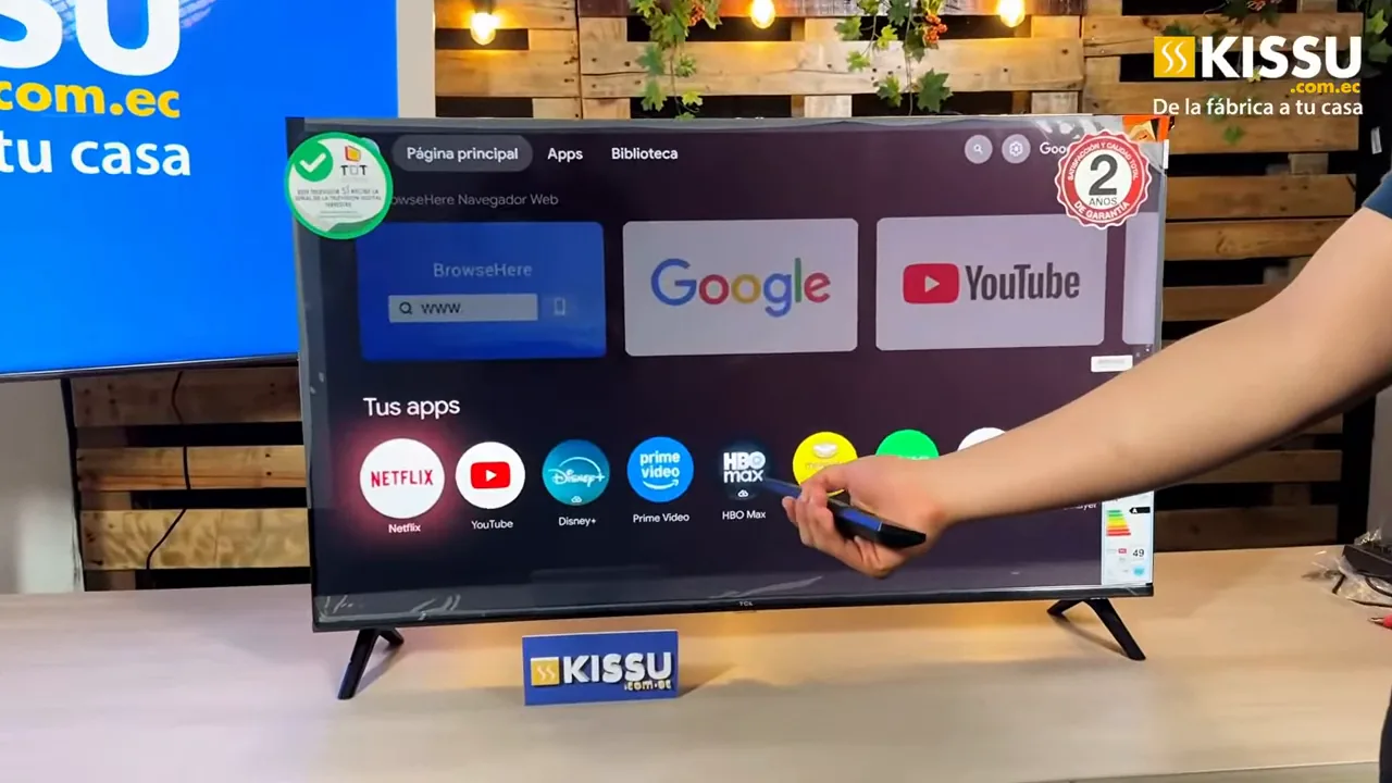 Seleção de aplicativos no sistema Google TV da smart TV TCL