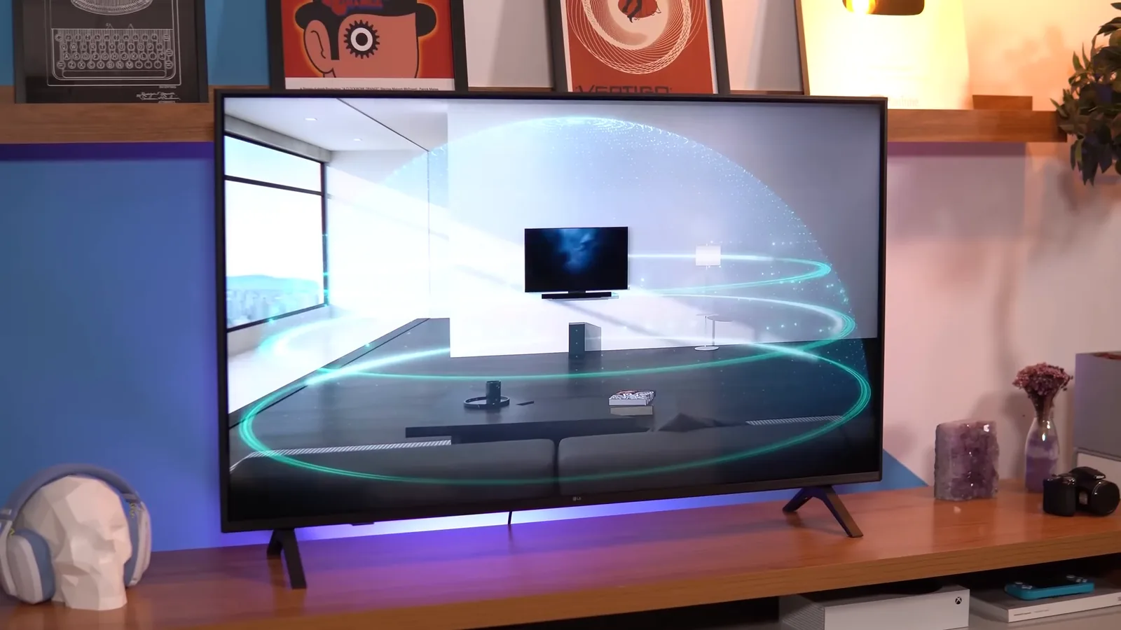 Smart TV LG UA85 exibindo recurso de áudio WOW Orchestra