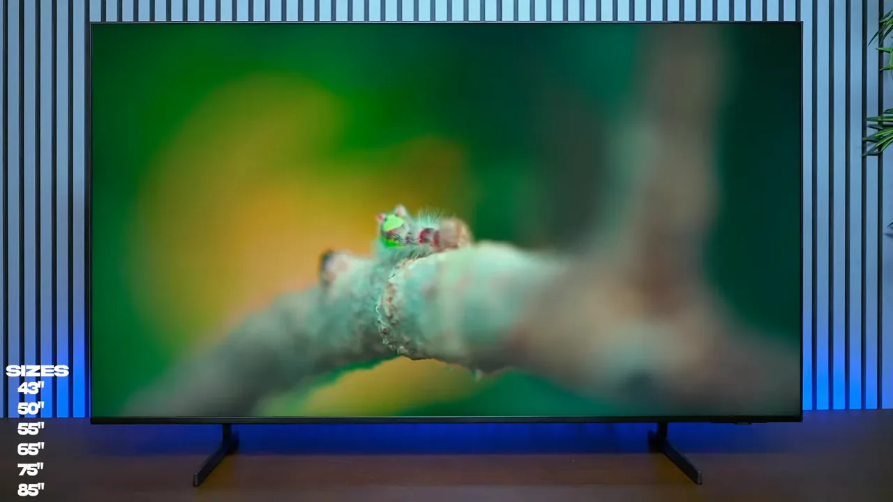 Smart TV reproduzindo vídeo detalhado em alta definição na tela