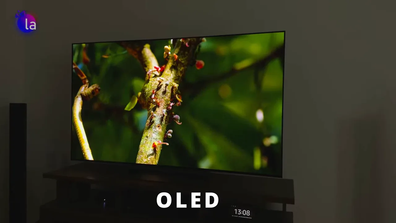 Exibição de imagem com cores vivas e pretos profundos