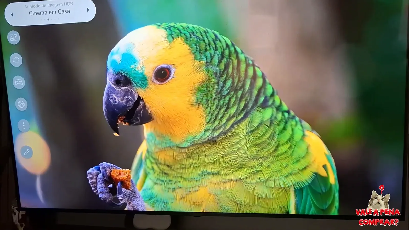 TV 4K de 60 polegadas reproduzindo cores vivas na tela