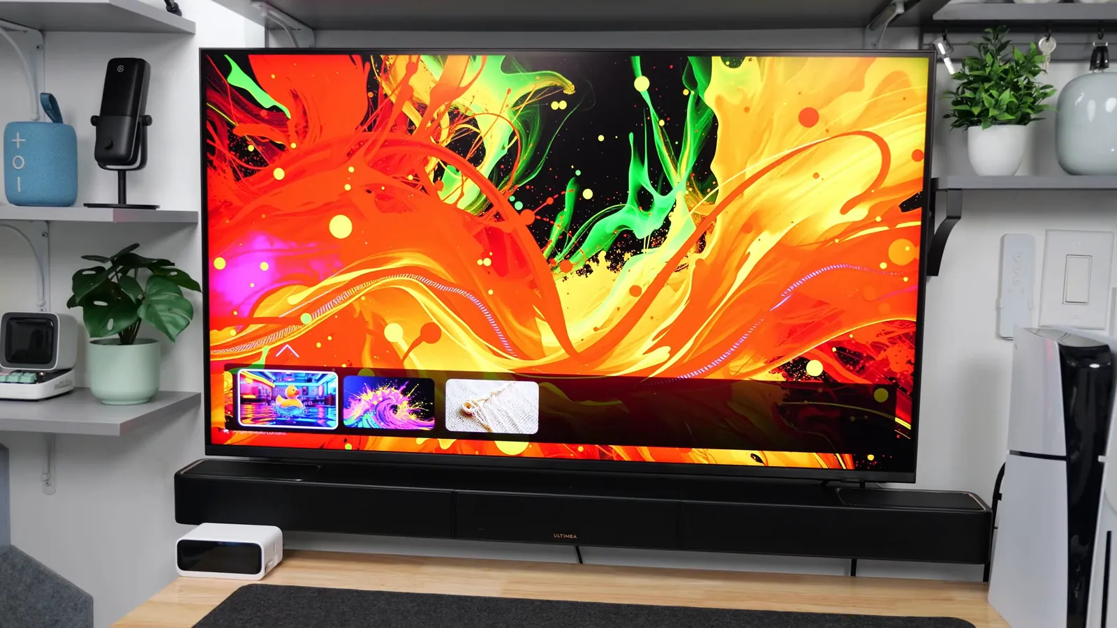 Smart TV Samsung exibindo imagem com cores vivas e alto brilho