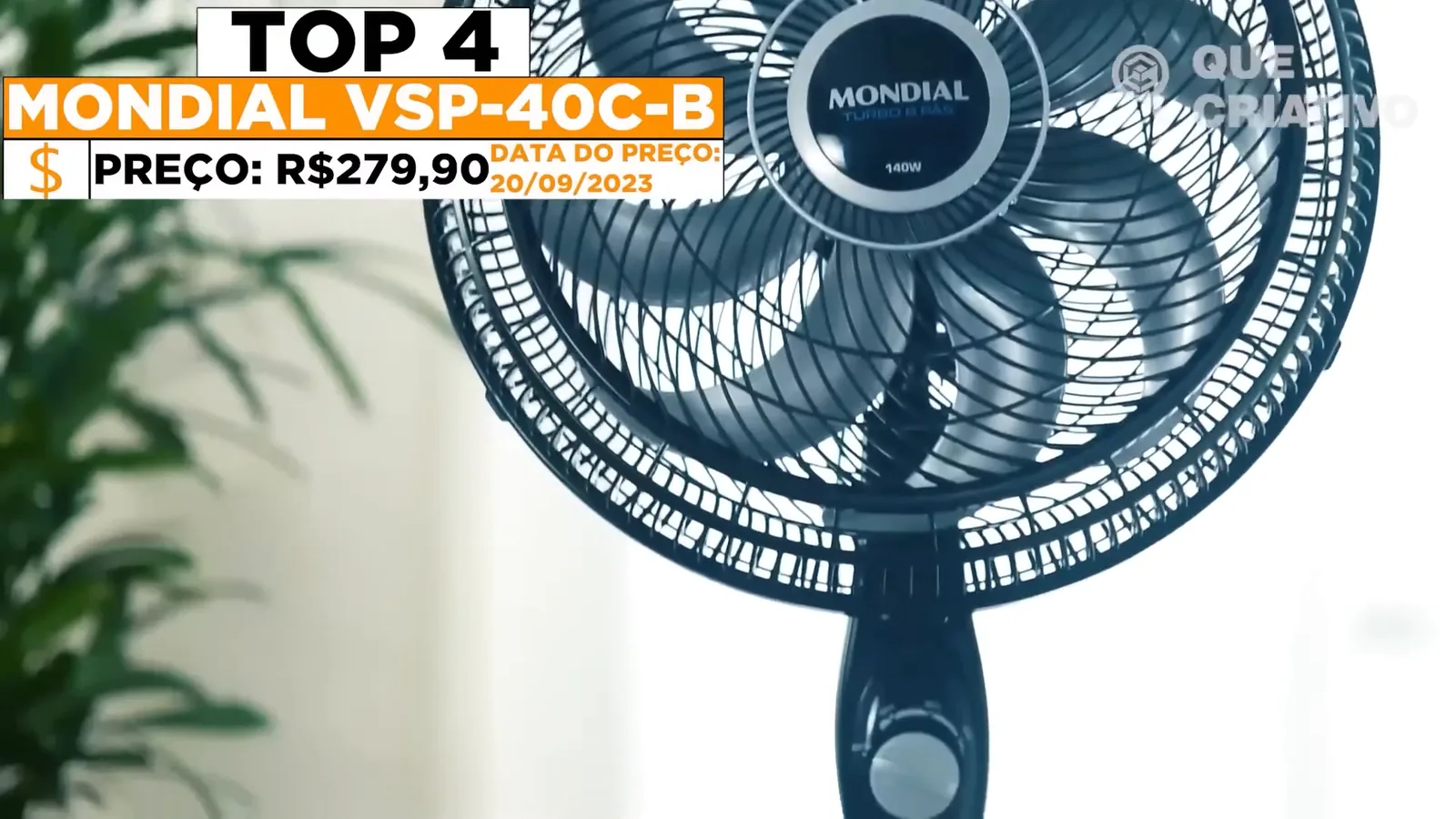 Ventilador Mondial Super Power ligado em funcionamento na sala